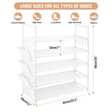 SEDY 5-Tier Shoe Rack Storage Organizer Shelf for 20–25 Pairs Bedroom Garage - Front View