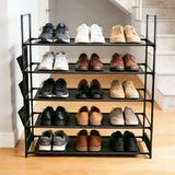SEDY 5-Tier Shoe Rack Storage Organizer Shelves for 20–25 Pairs Bedroom Garage - Rear View