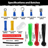 HORUSDY 308PCS Crimp Terminals Kit Ring Spade Butt Connector Set for Wiring - Front View