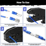HORUSDY 308PCS Crimp Terminals Kit Ring Spade Butt Connector Set for Wiring - Top-Down View