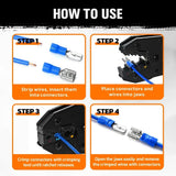HORUSDY 200PCS Crimp Terminals Wire Connector Kit Spade Ring Butt for Car Wiring - Rear View