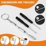 Eyeglass Sun Glasses Optical Repair Tool Screw Nut Nose Pad Assortment Set Kit - Side View
