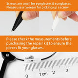 Eyeglass Sun Glasses Optical Repair Tool Screw Nut Nose Pad Assortment Set Kit - 45-Degree Angle