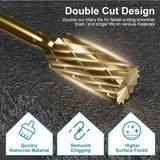 10Pc Titanium Gold Carbide Burr Set 1/4