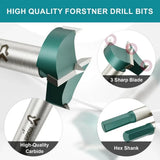 Woodworking Drill Bit Set Forstner 15-35mm Countersink Hex Shank Forstner Bits - Side View
