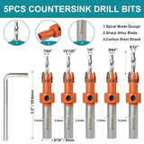 Woodworking Drill Bit Set Forstner 15-35mm Countersink Hex Shank Forstner Bits - Top-Down View