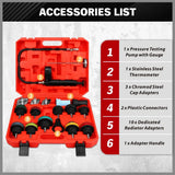 18PCS Radiator Pressure Tester Coolant Purge Refill Vacuum Cooling System Kit - Front View