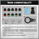 18PCS Radiator Pressure Tester Coolant Purge Refill Vacuum Cooling System Kit - Top-Down View