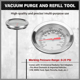 18PCS Radiator Pressure Tester Coolant Purge Refill Vacuum Cooling System Kit - Rear View