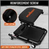 40inch 2 in 1 Folding Creeper Mechanic Z Seat Garage Workshop Rolling Work Stool - Close-Up Angle