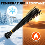 520Pcs Cable Ties Zip Ties Nylon UV Stabilised Bulk Black Cable Tie Black Au - Rear View