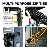 520Pcs Cable Ties Zip Ties Nylon UV Stabilised Bulk Black Cable Tie Black Au - Close-Up Angle