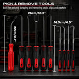 SEDY 15pc Auto Trim Removal Tool Kit Pick & Hook Set LED Magnetic Pickup - Front View