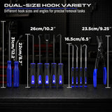 SEDY 18Pcs Auto Trim Removal Tool Kit Pick and Hook Set LED Magnetic Pickup - Front View