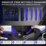 SEDY 18Pcs Auto Trim Removal Tool Kit Pick and Hook Set LED Magnetic Pickup - Top-Down View