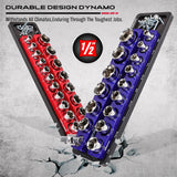 SEDY 2Pc Magnetic Socket Organizer 1/2 Drive Metric SAE Sockets Storage Holder - Rear View