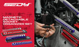 SEDY Magnetic Socket Holder Organizer Set Detachable 1/4 Drive Metric SAE Tool - Side View