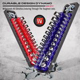 SEDY Magnetic Socket Holder Organizer Set Detachable 1/4 Drive Metric SAE Tool - Rear View