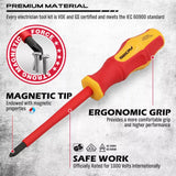 Magnetic Insulated Screwdriver Pliers Set 1000V Electrical Tool Hose Pinch Box - 45-Degree Angle