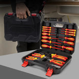 SEDY 18Pcs 1000V Insulated Electrician Tool Set Magnetic Screwdriver Pliers Kit - Close-Up Angle