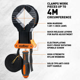 HORUSDY 4PCS Belt Clamp Set Spring Clamps 4M Adjustable Strap Frame Woodworking - 45-Degree Angle