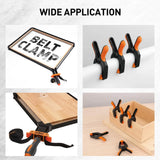 HORUSDY 4PCS Belt Clamp Set Spring Clamps 4M Adjustable Strap Frame Woodworking - Close-Up Angle