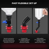 17-Piece Engine Oil Funnel Set 12 Adapters Elbow Fitting Magnetic Storage Tray - Top-Down View