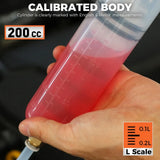 HORUSDY 200CC Manual Fluid Extractor Pump Oil Transfer Syringe Tool Automotive - Low Angle
