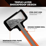 HORUSDY 4PCS Dead Blow Hammer Set Steel Shot Non-Slip Grip Carpentry & Tile - Side View