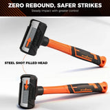 HORUSDY 4PCS Dead Blow Hammer Set Steel Shot Non-Slip Grip Carpentry & Tile - Rear View