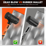 HORUSDY 4PCS Dead Blow Hammer Set Steel Shot Non-Slip Grip Carpentry & Tile - Close-Up Angle