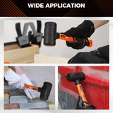 HORUSDY 4PCS Dead Blow Hammer Set Steel Shot Non-Slip Grip Carpentry & Tile - Low Angle