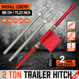 3Pcs 2 Ton Trailer Hitch 186cm Heavy Duty Tow Bar 4wd Trailer Spring Buffer Au - Side View