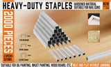 2000Pc Door Shaped Staples Heavy Duty Nails Staple Gun Stapler Refills 8/10/12mm - Front View