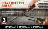 3Pc Impact Pry Bar Set Crowbars Nail Puller Go-Through Hammer Head Mechanic New - Front View