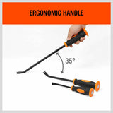 3Pc Impact Pry Bar Set Crowbars Nail Puller Go-Through Hammer Head Mechanic New - Top-Down View