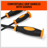 3Pc Impact Pry Bar Set Crowbars Nail Puller Go-Through Hammer Head Mechanic New - 45-Degree Angle