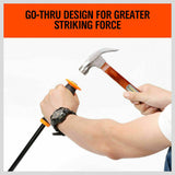 3Pc Impact Pry Bar Set Crowbars Nail Puller Go-Through Hammer Head Mechanic New - Low Angle
