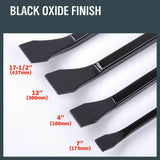 Horusdy 4Pc Steel Pry Bar Set Heavy Duty Mechanic Crowbar Car  4 7 12 17-1/2 - 45-Degree Angle