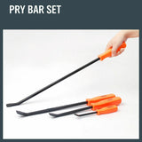 Horusdy 4Pc Steel Pry Bar Set Heavy Duty Mechanic Crowbar Car  4 7 12 17-1/2 - Close-Up Angle