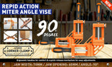 90° Degree Corner Clamp Welding Vice Woodworking Alloy Body With Quick Release - Top-Down View