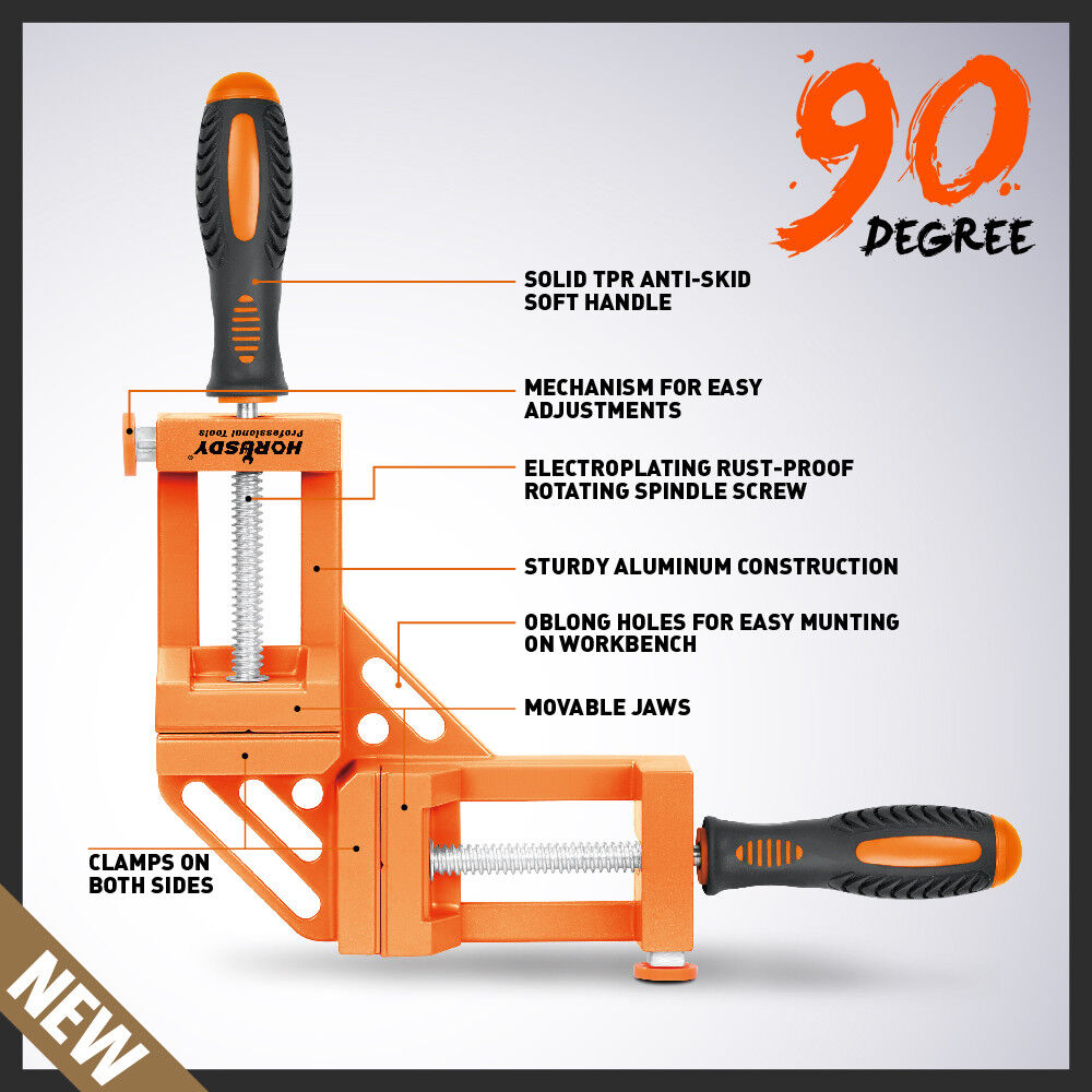 90? Degree Corner Clamp Welding Vice Woodworking Alloy Body With Quick Release