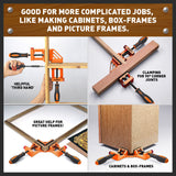 90° Degree Corner Clamp Welding Vice Woodworking Alloy Body With Quick Release - Rear View