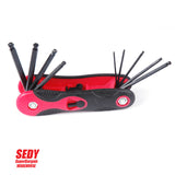 3x Folding Torx Key Hex Key Ball End Allen Key Set Tools Wrench Spanner Opener - Front View