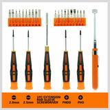 26Pc Precision Screwdriver Set Magnetic Pickup Hex Torx Philip Flat Bits Drive - Top-Down View