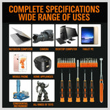 26Pc Precision Screwdriver Set Magnetic Pickup Hex Torx Philip Flat Bits Drive - 45-Degree Angle