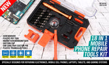18-in-1 Precision Mobile Device Repair Tool Set with Magnetic Screwdriver and Pry Tools - Front View
