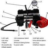 NOONE 12V Digital Gauge Tyre Inflator Air Compressor Tire Pump Tire Inflator - 45-Degree Angle
