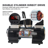 NOONE 12V Digital Gauge Tyre Inflator Air Compressor Tire Pump Tire Inflator - Close-Up Angle