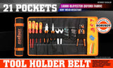 Lockable Tool Holder Belt 21 Pockets & Compartments Ployester Fabric Multi Use - Front View